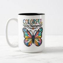 Taza de mariposa inspiradora Colorida por la Natur