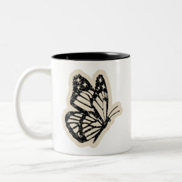 Bicolor Taza de mariposa vintage | Cofre de insectos botán