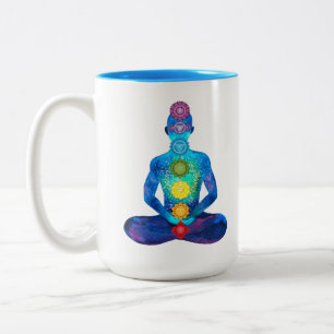 Bicolor Taza de Meditación Chakra Colorida
