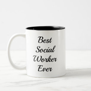 Bicolor Taza de Mejor Trabajador Social del Mundo Regalo d