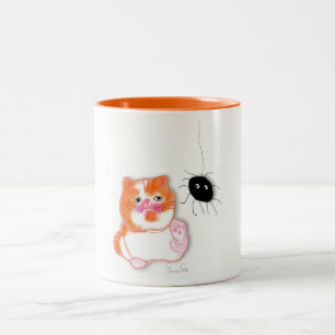 Bicolor Taza de mesa de servicio de la serie de gatos dive