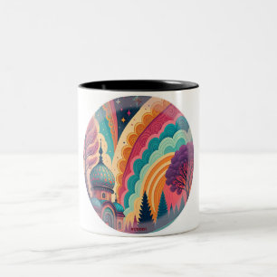 Bicolor Taza de mezquita arcoíris caprichosa – Personaliza