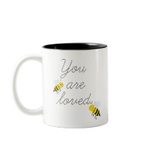 Taza de miel de abeja de dos tonos 'Te quieren'