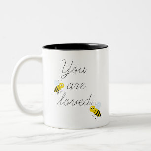 Bicolor Taza de miel de abeja de dos tonos 'Te quieren'