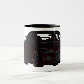 Bicolor Taza de Mitsubishi Evo (la grande, porciones de