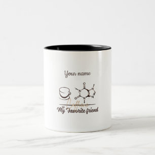 Bicolor Taza de molécula de cafeína personalizable para fa
