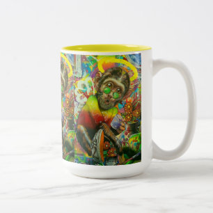 Bicolor taza de mono