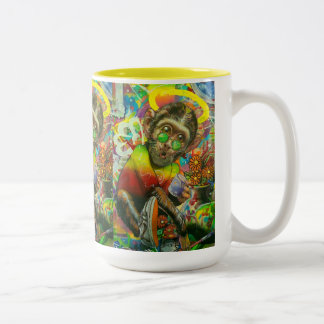 Bicolor taza de mono