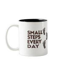 Taza de motivación de pequeños pasos todos los día