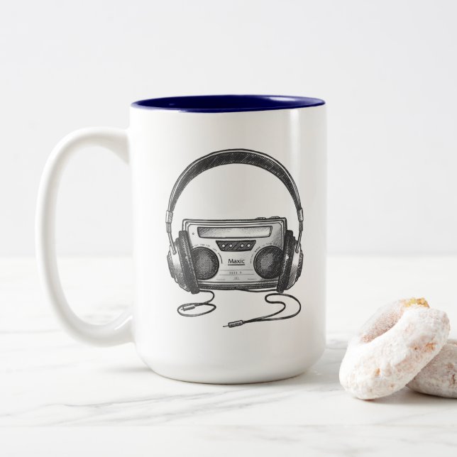 Bicolor Taza de música (Con donut)