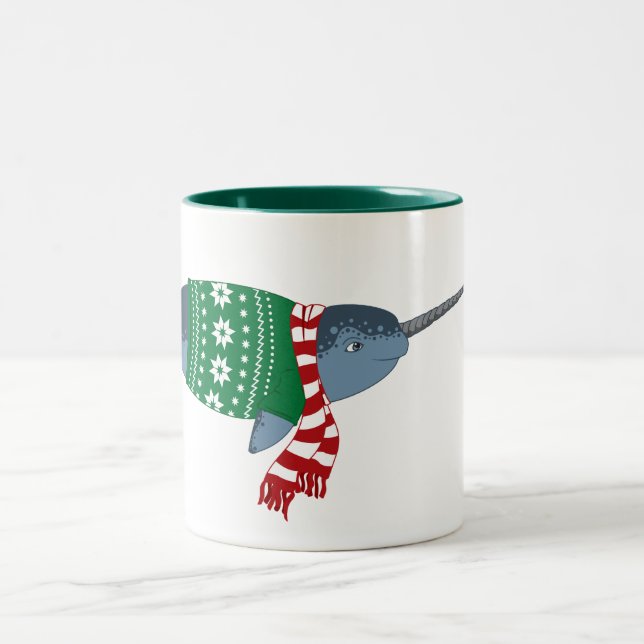 Bicolor Taza de Narwhal del navidad (Centro)