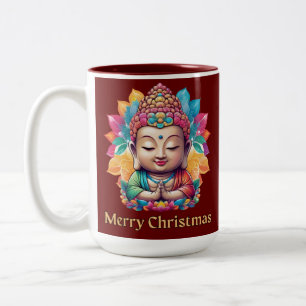 Bicolor Taza de Navidad de Buda Colorida y Divertida