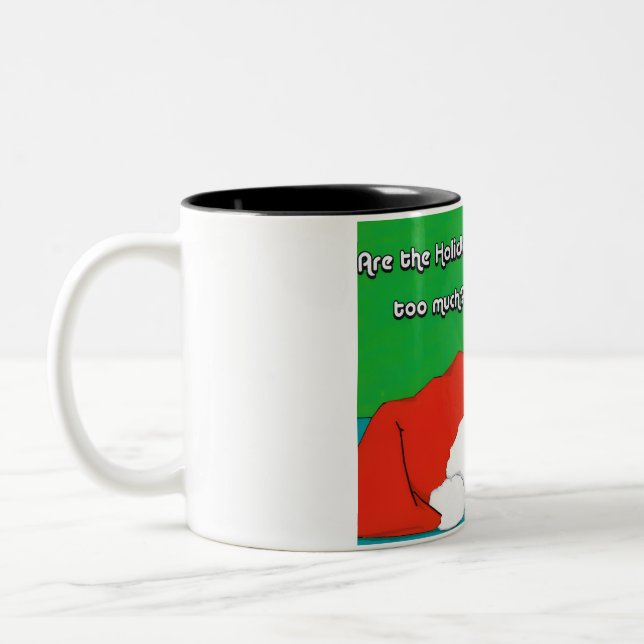 Bicolor Taza de Navidad de gato (Izquierda)