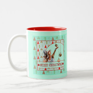 BICOLOR TAZA DE NAVIDAD DE PADEL - NAVIDAD RETRO DE PADEL