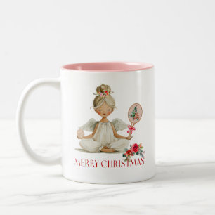 Bicolor Taza de Navidad de Padel – Un Ángel de Padel Navid