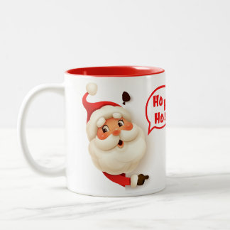 Bicolor Taza de Navidad de Santa - Ho Ho Ho