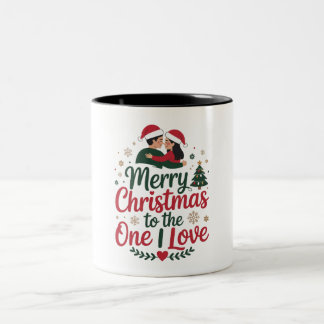 Bicolor Taza de Navidad _ Feliz Navidad a quien amo