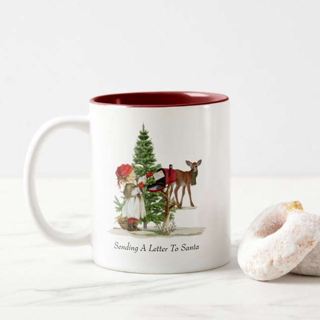 Bicolor Taza de Navidad/Invierno (Con donut)