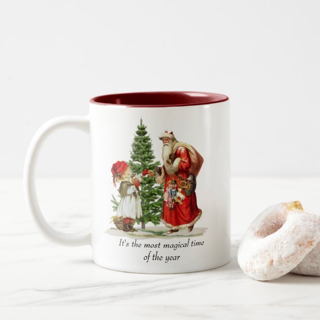 Bicolor Taza de Navidad/Invierno (Con donut)