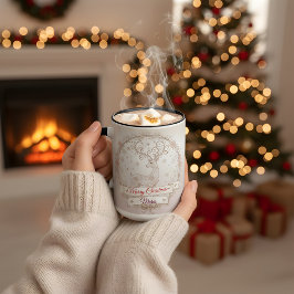 Bicolor Taza de Navidad para esposa – Reno personalizado