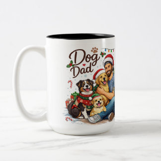 Bicolor Taza de Navidad para Papá Perro – Café divertido p