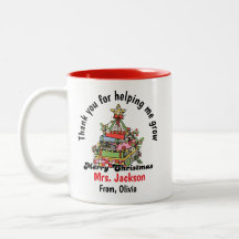 Taza de Navidad personalizada para maestro