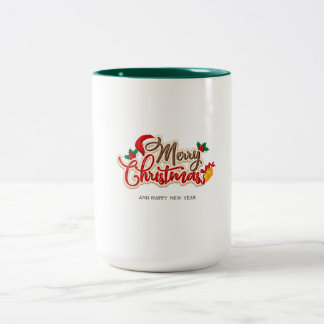 Bicolor Taza de Navidad y Año Nuevo