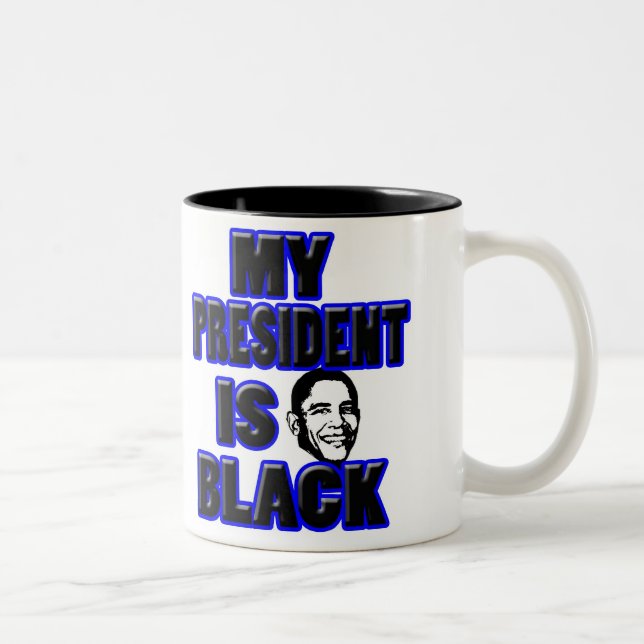 Bicolor Taza de Obama (azul) (Derecha)