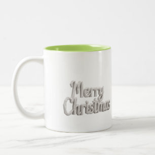 Bicolor Taza de origami con guión de Feliz Navidad