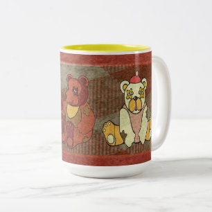 Bicolor Taza de ositos de peluche