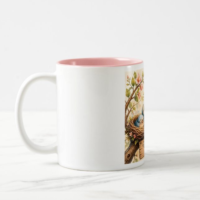 Bicolor Taza de pájaro para mamá en casa regalo adorable p (Izquierda)