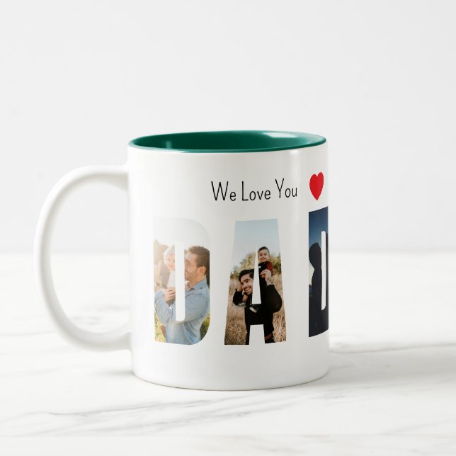 Bicolor Taza de Papá con Foto Personalizada (Izquierda)