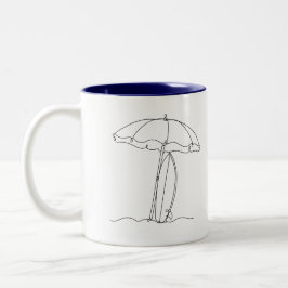Bicolor Taza de paraguas de playa de tabla de surf de arte