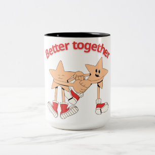 Bicolor Taza de pareja de estrellas Mejor Juntos