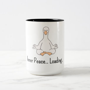 Bicolor Taza de pato lindo "Cargando paz interior" – Diver