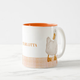 Bicolor Taza de pato personalizada – Diseño de animal de g