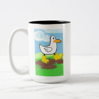 Bicolor Taza de patos más ocupados en los días más embarra