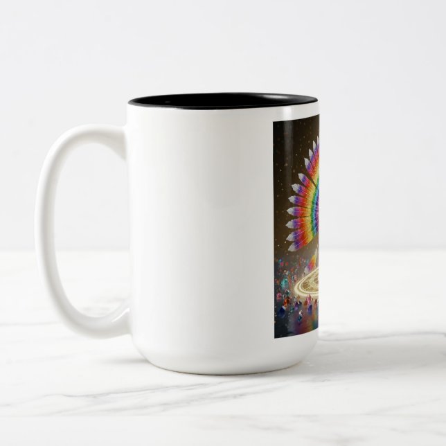 Bicolor Taza de pavo sinfonía (Izquierda)