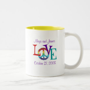 Bicolor Taza de paz y amor