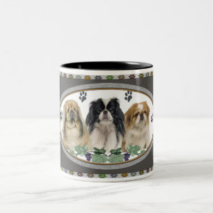 Bicolor Taza de Pekingese Pawprints