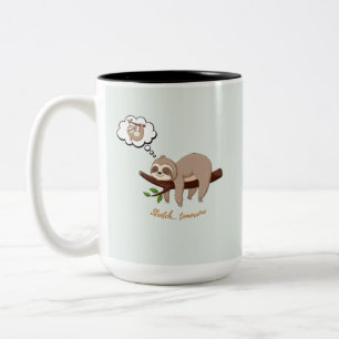 Bicolor Taza de Perezoso Perezoso – Regalo Divertido con V