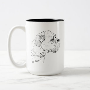 Bicolor Taza de perro Boxer – Taza de café de perro de tin