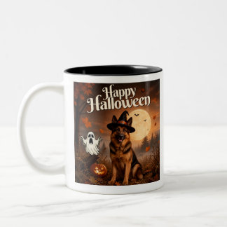 Bicolor Taza de perro Feliz Halloween