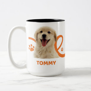 Bicolor Taza de perro personalizada   Taza de café con nom