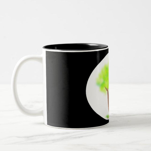 Bicolor taza de pintura de árbol km (Izquierda)