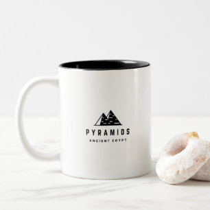 Bicolor Taza de Pirámides Modernas y Jeroglíficos Egipcios