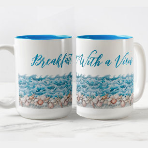 Bicolor Taza de playa Desayuno con vista