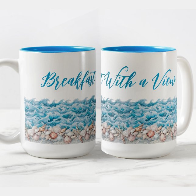 Bicolor Taza de playa Desayuno con vista (Subido por el creador)
