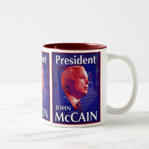 Bicolor Taza de presidente John McCain