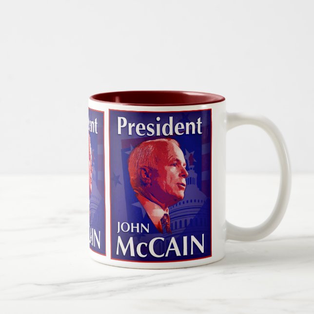 Bicolor Taza de presidente John McCain (Derecha)